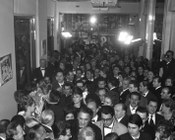 Giulietta Masina e Federico Fellini alla première del film «8 ½» al Cinema Fiamma. Roma, 13.2.1963 