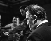 Federico Fellini durante le riprese di «Un’ora (e ½) con il regista di 8 ½» di Sergio Zavoli. Roma, 5.4.1964 