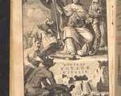 Maximilien Misson, Voyage d’Italie... 5eéd., plus ample et plus correcte... enrichie de nouvelles figures et augmentée d’un 4e vol. traduit de l’Anglois et contenant les remarques que Monsieur Addison a faites dans son voyage d’Italie, Utrecht, G. Van de Water et J. Van Poolsum, 1722. Antiporta