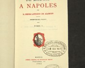 Pedro Antonio de Alarcón, De Madrid a Napoles, Madrid, Suarez, 1943, vol. 1. Frontespizio