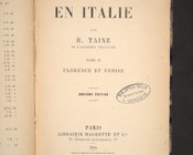 Hippolyte Adolphe Taine, Voyage en Italie, Paris, Librairie Hachette, 1904, vol. 2. Fontespizio