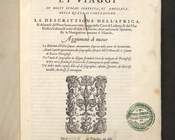 Giovanni Battista Ramusio, Navigationi et viaggi in molti luoghi…, Venezia, Giunti, 1554. Frontespizio