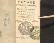 Jacob Spon, George Wheler, Voyage d’Italie, de Dalmatie, de Grece, et du Levant, Fait aux années 1675. et 1676. Amsterdam, Henry et Theodore Boom, 1679. Vol. 1. Frontespizio