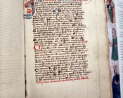 Atrio dell'Aula Magna della Biblioteca Universitaria di Bologna: percorso espositivo della mostra "L'oro dei filosofi"