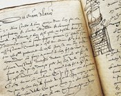 Atrio dell'Aula Magna della Biblioteca Universitaria di Bologna: percorso espositivo della mostra "L'oro dei filosofi"