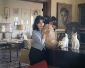 Anna Magnani nella sua abitazione a Palazzo Alteri. Roma, 3 marzo 1965