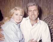 Anita Ekberg con il marito Rik Van Nutter. Roma, 28 settembre 1963