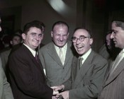 Il sindaco di Firenze Giorgio La Pira a Roma. 8 marzo 1958