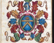 A c. 4r è posto lo stemma dipinto a pennello a colori della famiglia Aldrovandi.