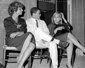 Elsa Morante, Pier Paolo Pasolini e Laura Betti alla presentazione del libro Il segreto. Anonimo triestino  presso la casa editrice Einaudi. Roma, 5.7.1961