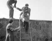 Pier Paolo Pasolini viene accolto al Centro Sperimentale di Cinematografia durante l’occupazione. Roma, 5.3.1967