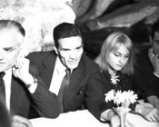 Alberto Moravia, Pier Paolo Pasolini e Laura Betti alla 14° edizione  del Premio Strega. Roma, 6.7.1960