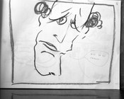 Una tavola della sceneggiatura a fumetti di «La terra vista della luna». Roma, 16.4.1967