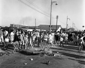 Proteste per le condizioni di vita a borgata Gordiani. Roma, 11.9.1960